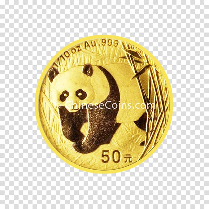 Giant panda Coin Chinese Gold Panda Chinese Silver Panda, gold and silver treasure transparent background PNG clipart