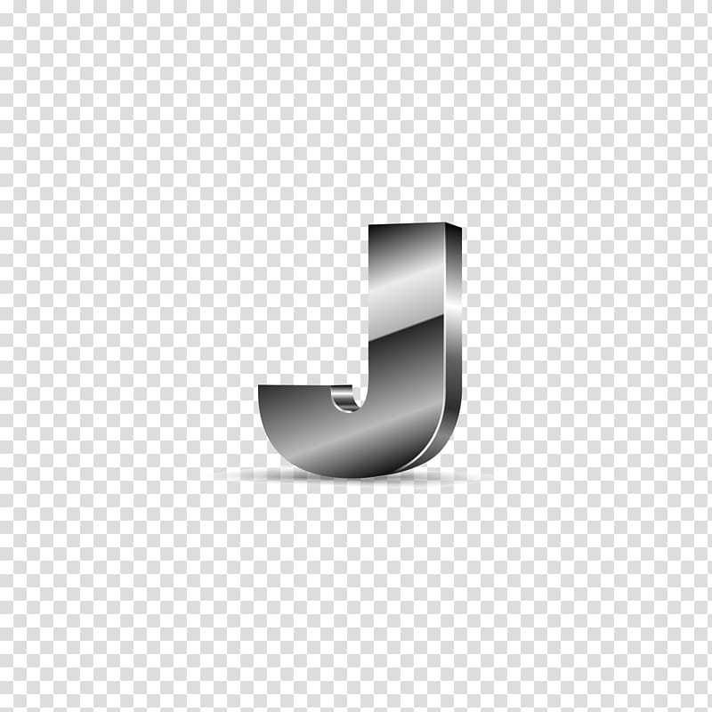 J Letter Icon, Silver black letters J transparent background PNG clipart