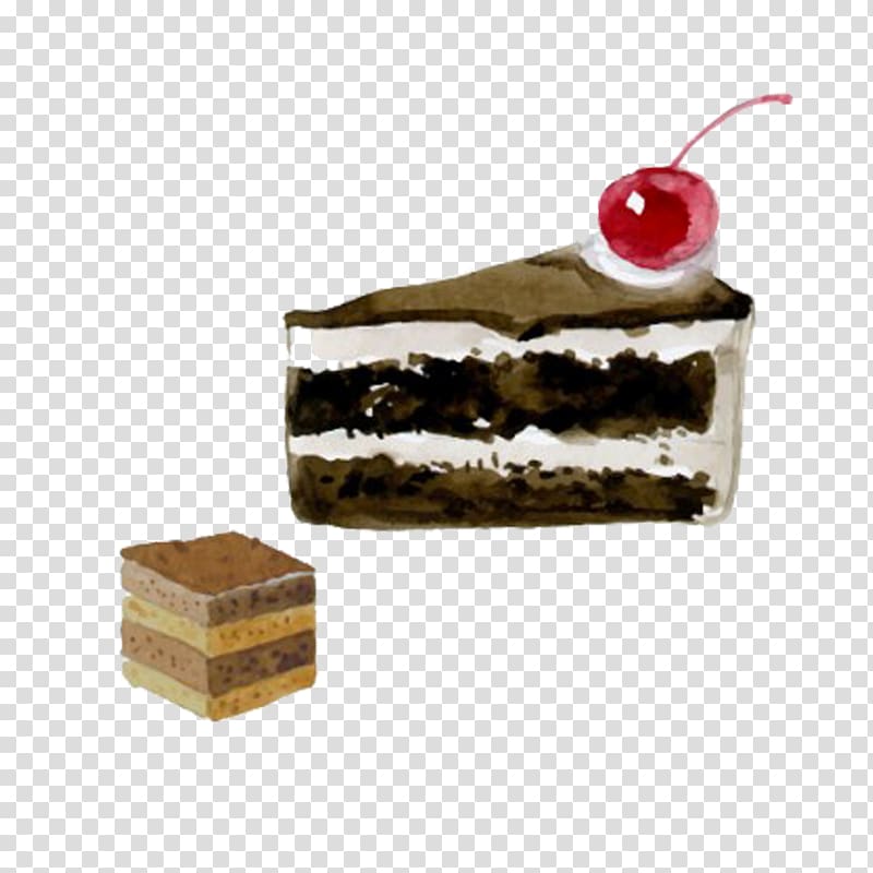 Croissant Bakery Cupcake Torta Pastry, Hand-drawn illustration of chocolate dessert transparent background PNG clipart
