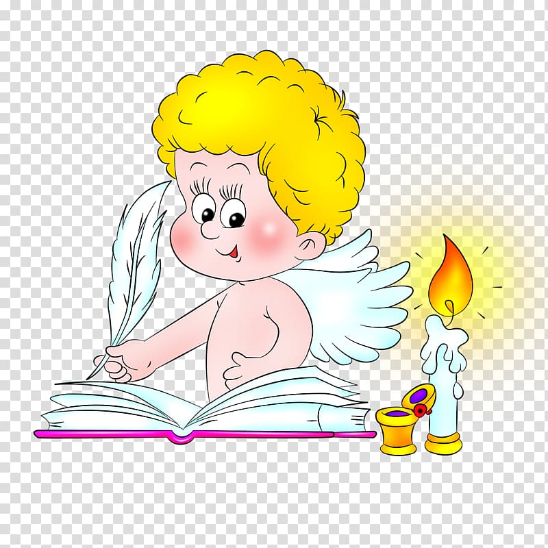 Cartoon Drawing , Hand-painted cartoon boy blond hair wings transparent background PNG clipart