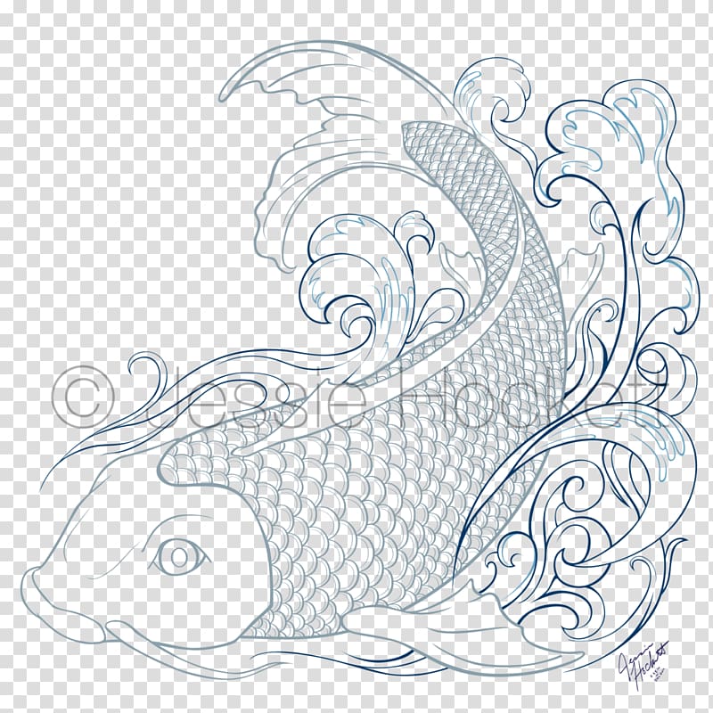 Visual arts Drawing, koi tattoo transparent background PNG clipart