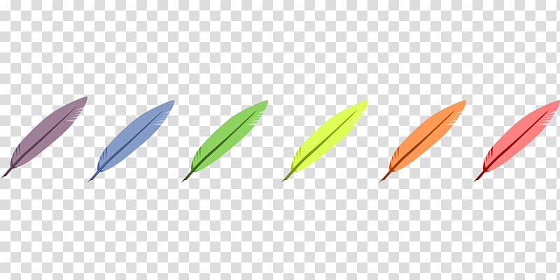Pen Quill Feather Nib, Colorful feathers transparent background PNG clipart