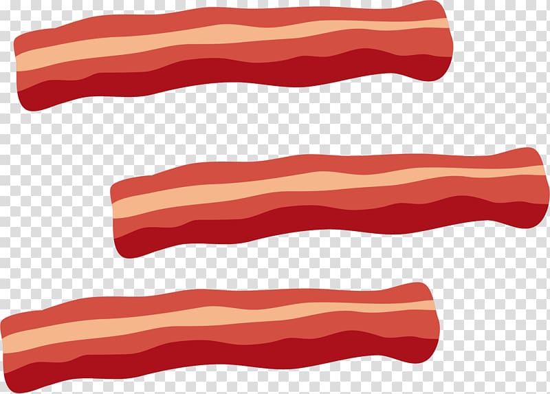 three bacon strips , Bacon Tocino Meat , Bacon Tenderloin transparent background PNG clipart