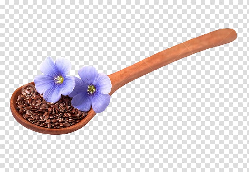 Flax seed Spoon, A spoonful of flaxseed and flower material transparent background PNG clipart