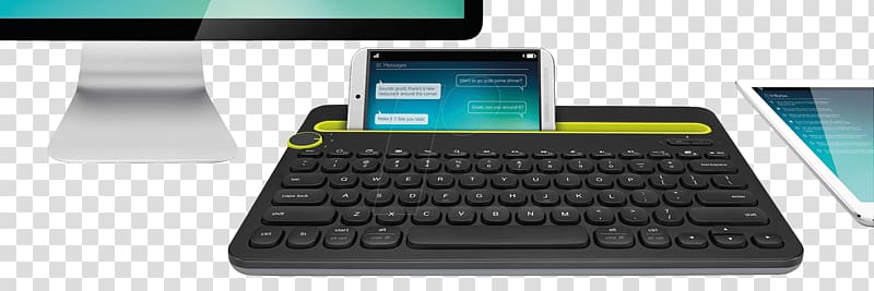 Computer keyboard Logitech Multi-Device K480 Handheld Devices Bluetooth, win in action transparent background PNG clipart