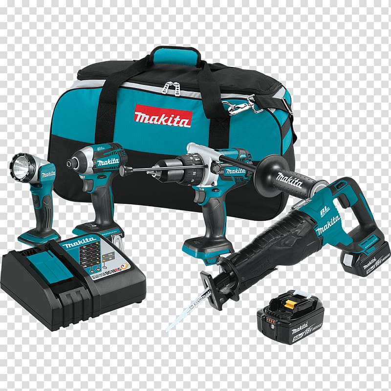 Makita 18v Cordless Rotary Hammer Brushless DC electric motor Makita 18v Cordless Rotary Hammer Tool, battery transparent background PNG clipart