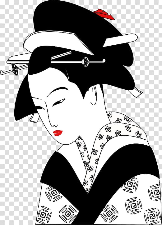 China Geisha , Japanese kimono woman transparent background PNG clipart