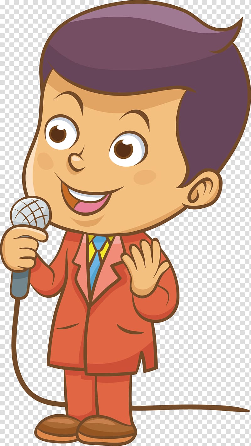 Cartoon , singing boy transparent background PNG clipart