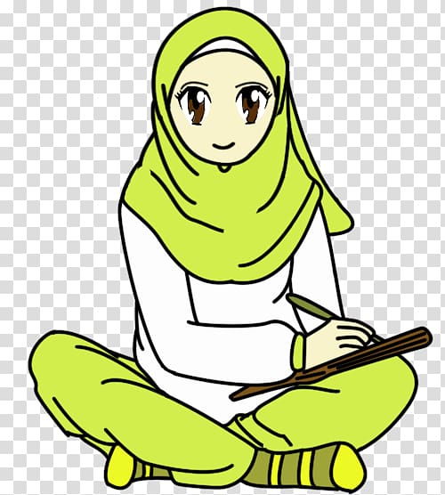 Doodle Muslim Human behavior Woman , sitting girl transparent background PNG clipart