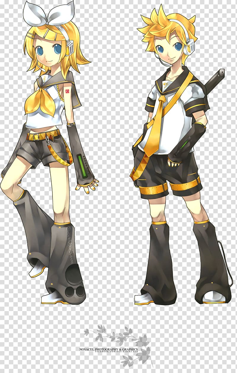 Kagamine Rin/Len Vocaloid Hatsune Miku Chibi Crypton Future Media, twins transparent background PNG clipart