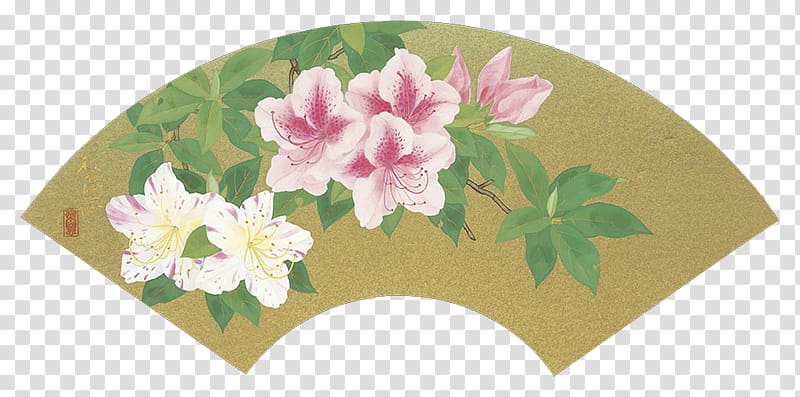 u68eeu7530u308au3048u5b50u4f5cu54c1u96c6: 1979-2011 Floral design Hand fan, Chinese fan sub transparent background PNG clipart