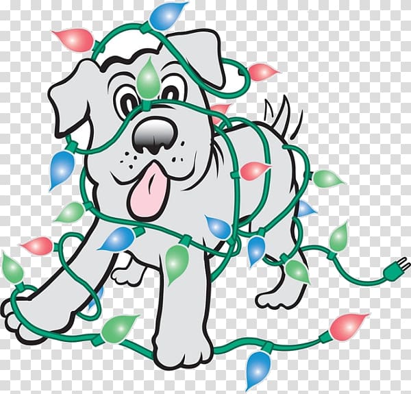 Dog Puppy Santa Claus Christmas Illustration, Cartoon dog material transparent background PNG clipart