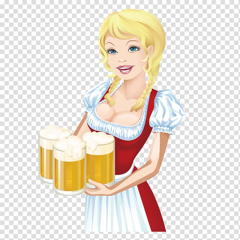 Oktoberfest Beer Germany Illustration, Take beer waitress transparent background PNG clipart