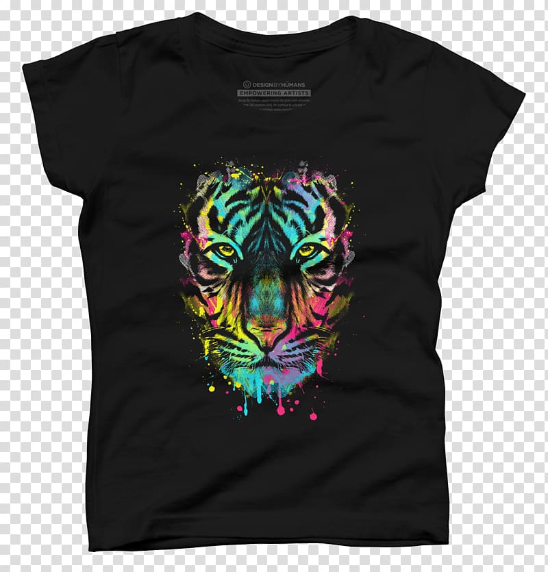 T-shirt Tiger Sleeve Fashion Pantherinae, T-shirt transparent background PNG clipart