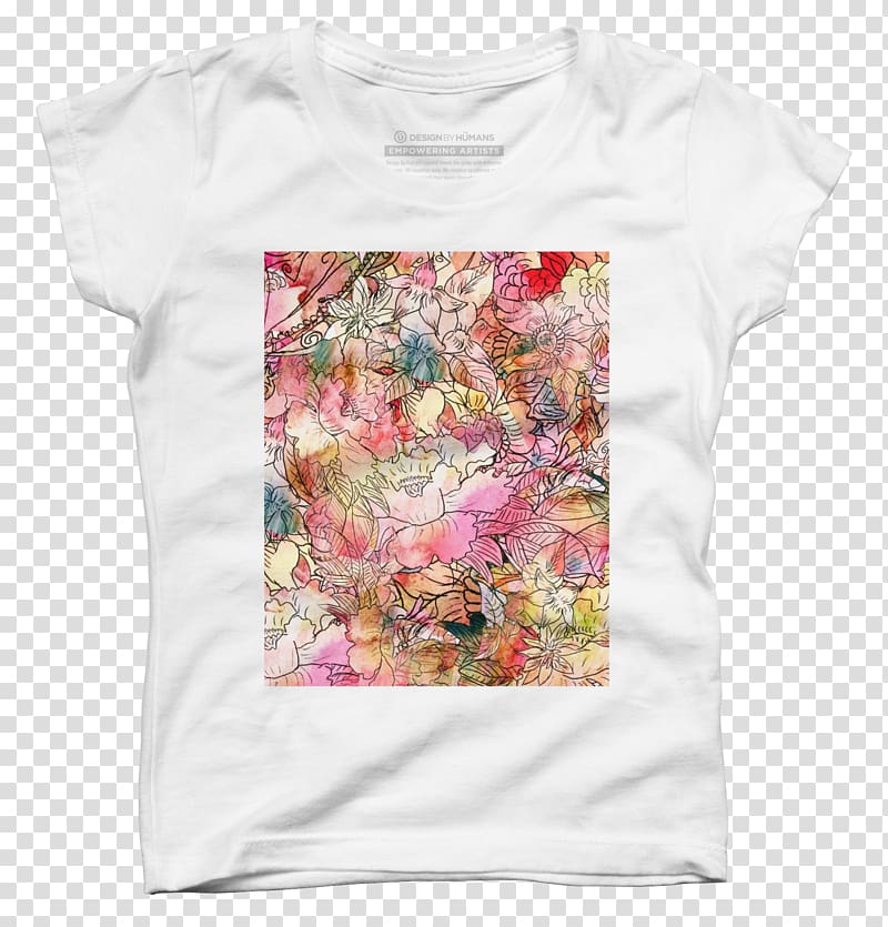 Watercolor painting T-shirt Art Sketch, floral shirt transparent background PNG clipart