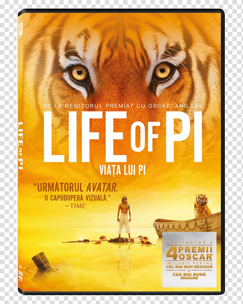 Life of Pi Blu-ray disc DVD Ultra HD Blu-ray Book, Life Poster transparent background PNG clipart