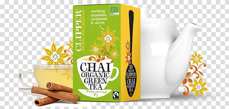 Masala chai Green tea Organic food Clipper tea, chai tea transparent background PNG clipart