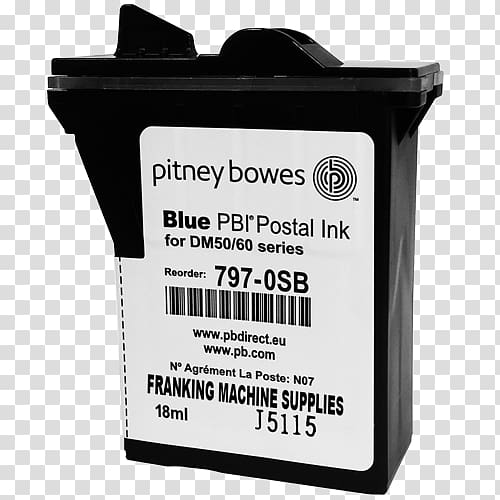 Ink cartridge Pitney Bowes Franking Brand, ink material transparent background PNG clipart