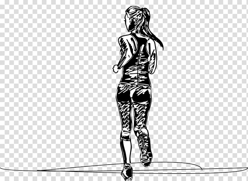 Euclidean Drawing Illustration, Women marathon runners artwork sketch transparent background PNG clipart
