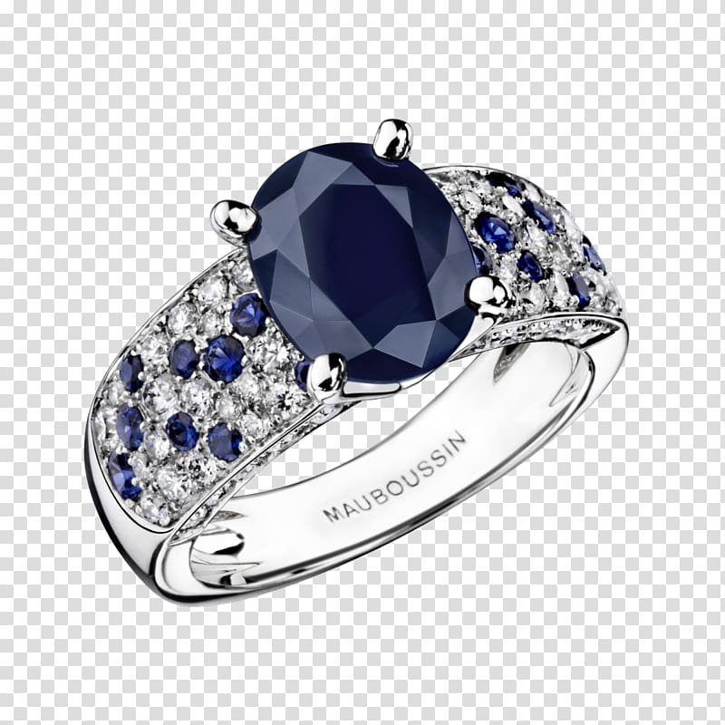 Earring Sapphire Mauboussin Białe złoto, ring transparent background PNG clipart