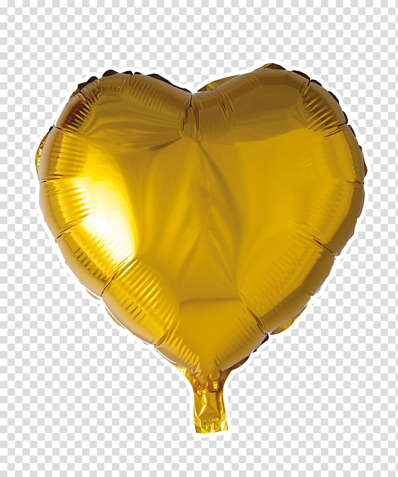 Toy balloon Gold Heart Foil, gold transparent background PNG clipart