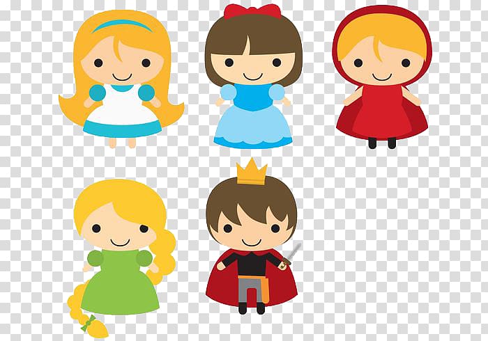 Peter Pan Alices Adventures in Wonderland Little Red Riding Hood Fairy tale, Q version of the fairy tale characters transparent background PNG clipart