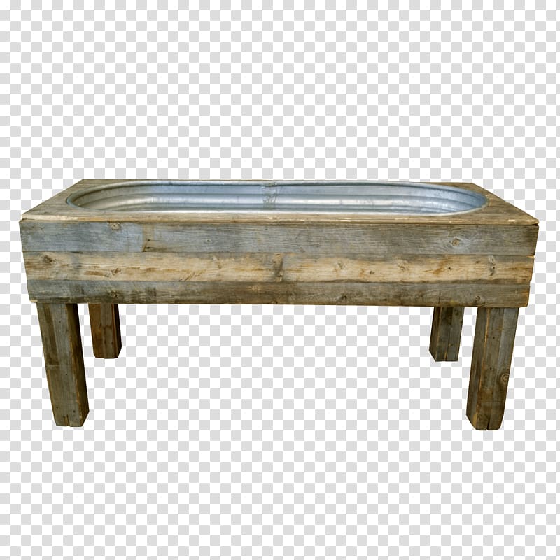 Wood Galvanization Table Watering trough Bathtub, practical wooden tub transparent background PNG clipart