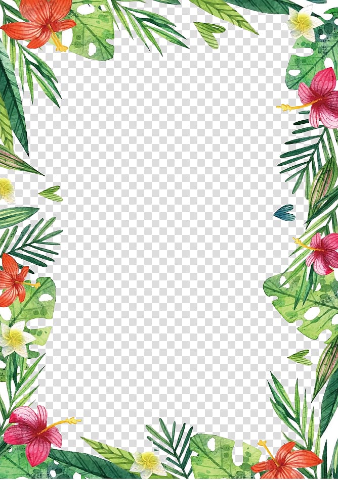 hawaiian flower border clip art