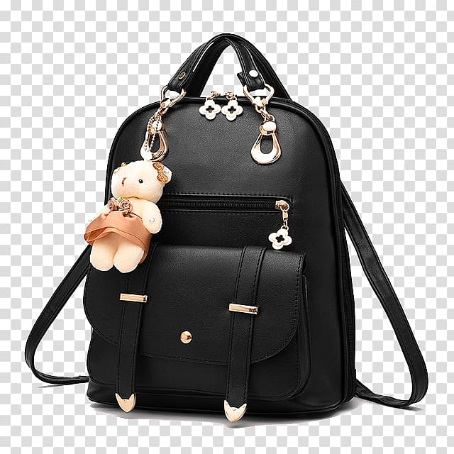 Backpack Handbag Fashion Leather, Lady black backpack transparent background PNG clipart