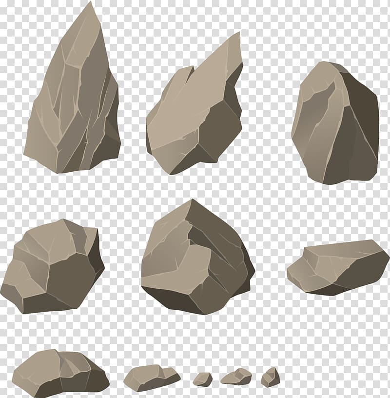 assorted rocks , Rock Boulder Illustration, stone transparent background PNG clipart