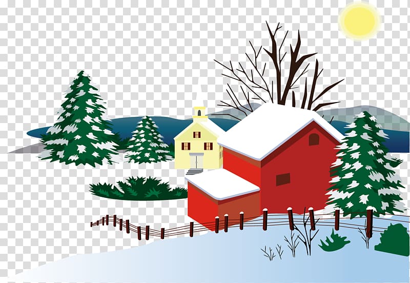 Santa Claus Winter Snow, Housing material snow warm winter transparent background PNG clipart