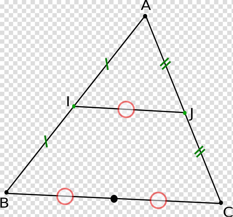 Triangle Théorème des milieux Midpoint Theorem Line segment, triangle transparent background PNG clipart