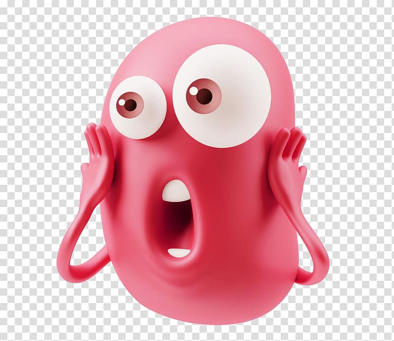 pink and red character screenshot, Face Facial expression Emoticon Surprise, Surprised face expression transparent background PNG clipart