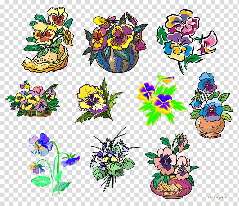 Pansy Plant Flower , hand-paint transparent background PNG clipart