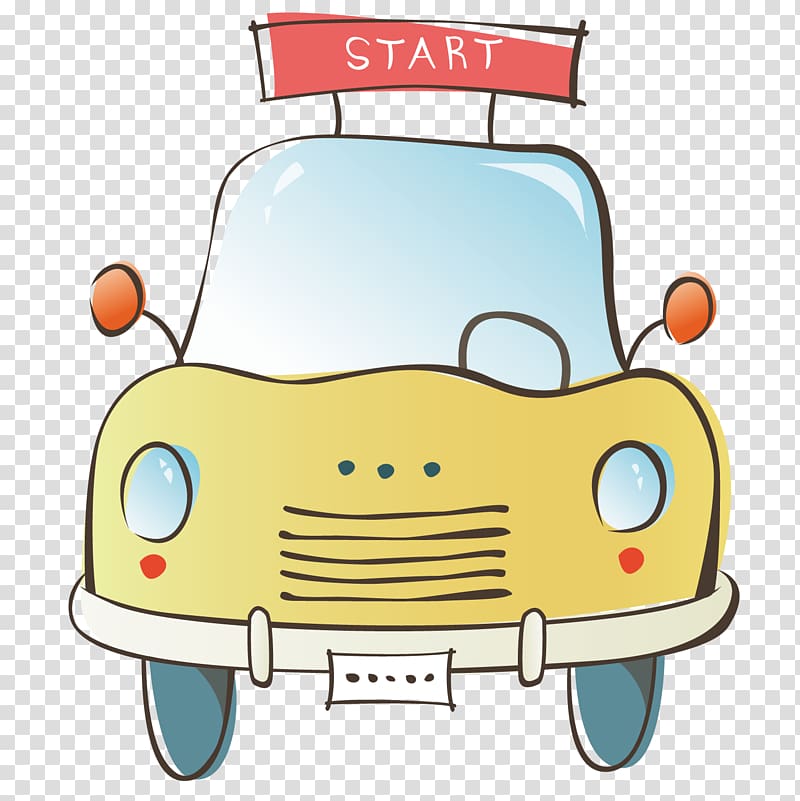 Taxi Cartoon, Exquisite taxi transparent background PNG clipart