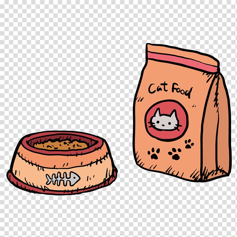 cat food pack and bowl art, Cat food Dog Cartoon Pet, Pet Cat Food transparent background PNG clipart