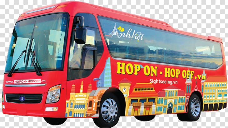 Tour bus service City Sightseeing Anh Viet Hop On-Hop Off Vietnam Travel, bus transparent background PNG clipart