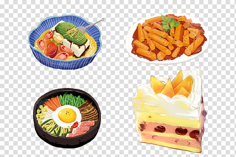 Bento Vegetarian cuisine Meal Food, Delicious hand-painted on the tongue transparent background PNG clipart