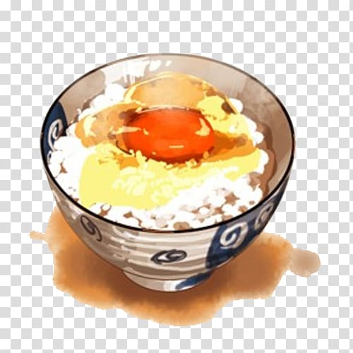 Yangzhou fried rice Vegetarian cuisine Fried egg Omurice, Rice with fried egg hand painting material transparent background PNG clipart
