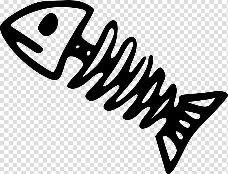 Cartoon Fish bone , Halloween Black And White transparent background PNG clipart