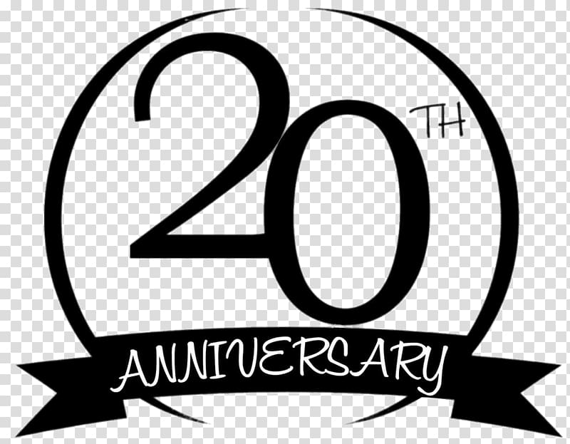 black background with 20th Anniversary text overlay, 20th Anniversary Circle transparent background PNG clipart