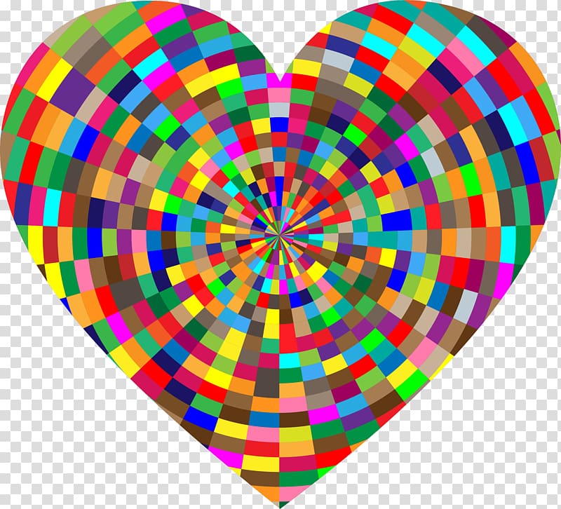 Heart Psychedelic art , geometric transparent background PNG clipart
