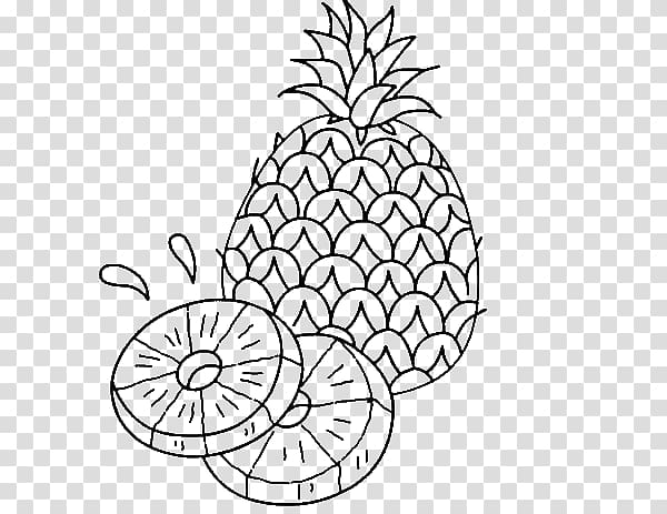 Coloring book Pineapple Drawing Fruit , pineapple transparent background PNG clipart