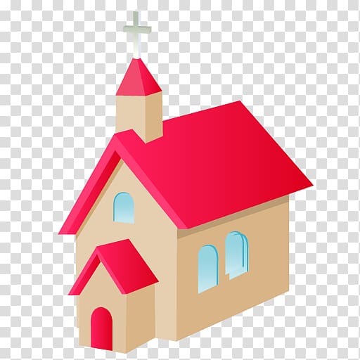 red and brown cathedral graphic, christmas ornament house facade home, Church transparent background PNG clipart