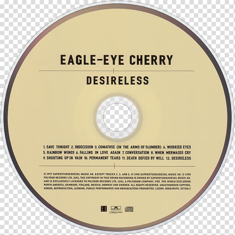 Compact disc Desireless Album Falling in Love Again Save Tonight, Eagle Eye transparent background PNG clipart