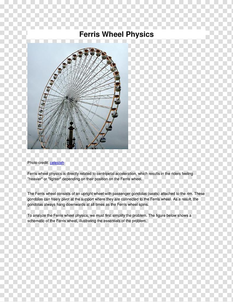 Rotation around a fixed axis Physics Ferris wheel Motion, ferris wheel transparent background PNG clipart