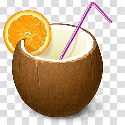 coconut juice illustration, Beach Coconut transparent background PNG clipart