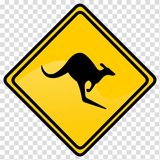 Kangaroo Warning sign , kangaroo transparent background PNG clipart