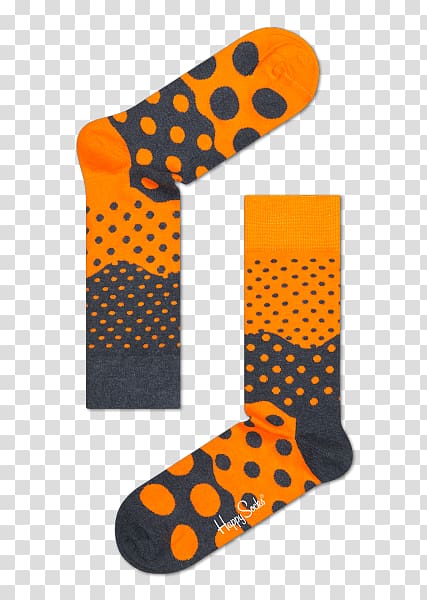 Product design Sock Pattern, orange dots transparent background PNG clipart
