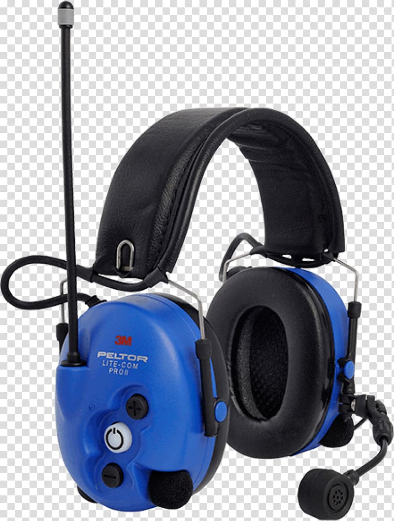 Protective ear caps headset dB 3M Peltor LiteCom Two-way radio, Twoway Radio transparent background PNG clipart